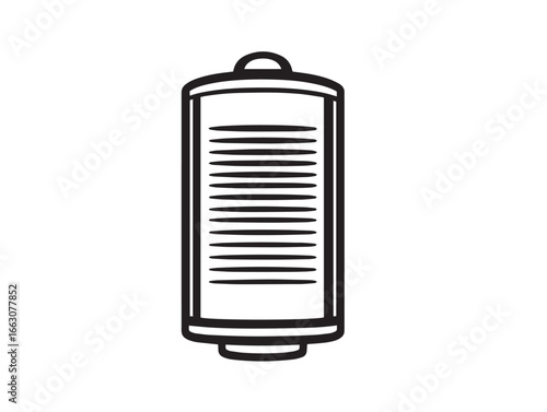 Smart Electric Water Heater Icon with Clean Line Design