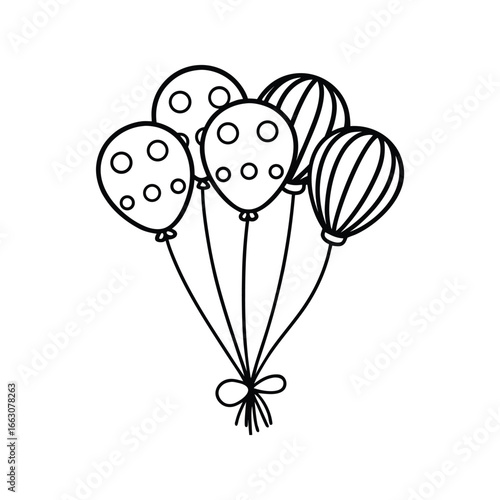 Birthday Balloon Silhouette Vector Art