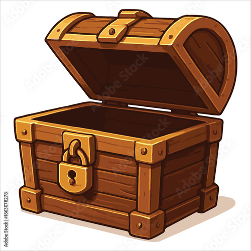 Old wooden chest isolated on white background