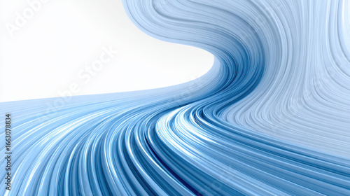 Abstract Blue and White Wavy Background with Smooth Lines, Modern 3D Rendered Design for Digital Art, Technology, and Creative Projects, Perfect for Wallpapers and Graphic Design Elements