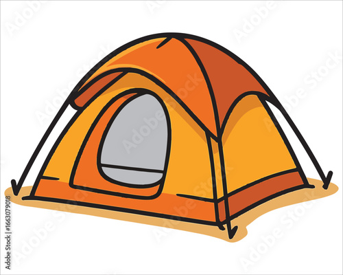 Tourist tent isolated on white background for camping and outdoor adventure
