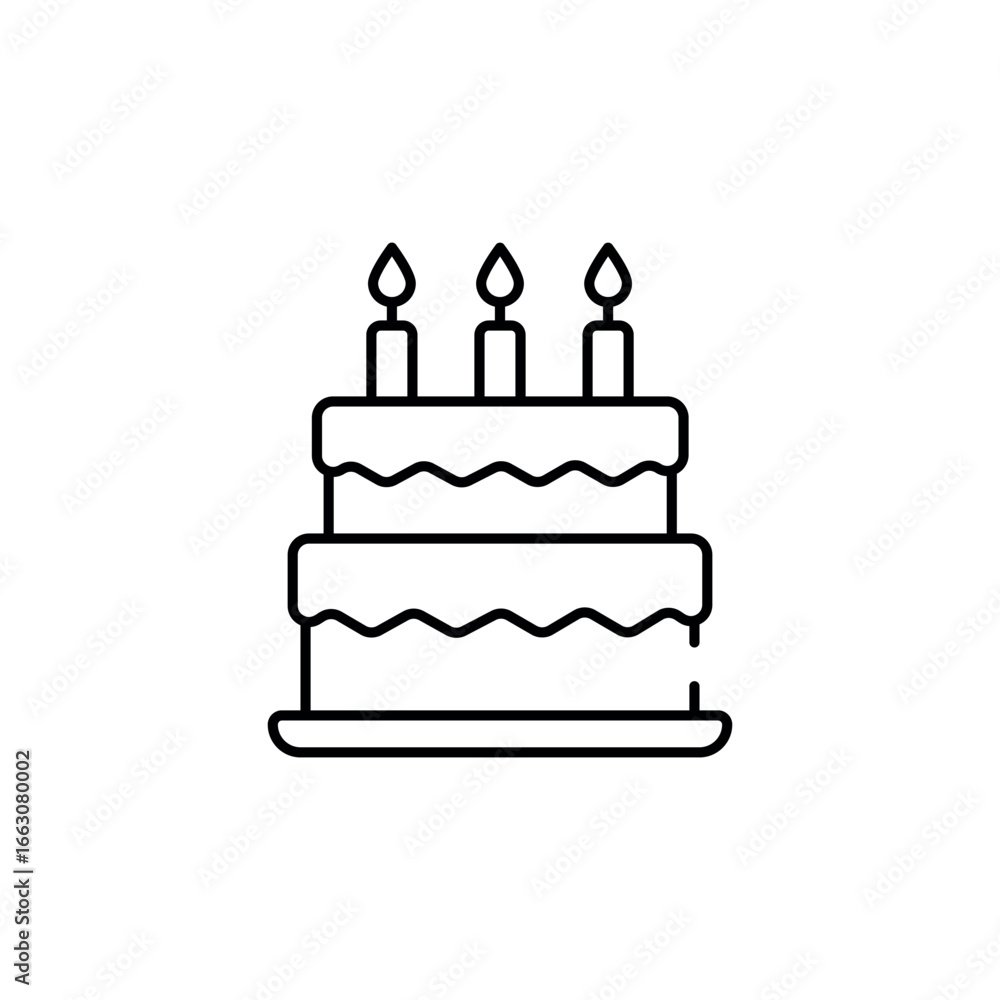 Birthday Cake icon design with white background stock illustration Birthday Cake icon design with white background stock illustration