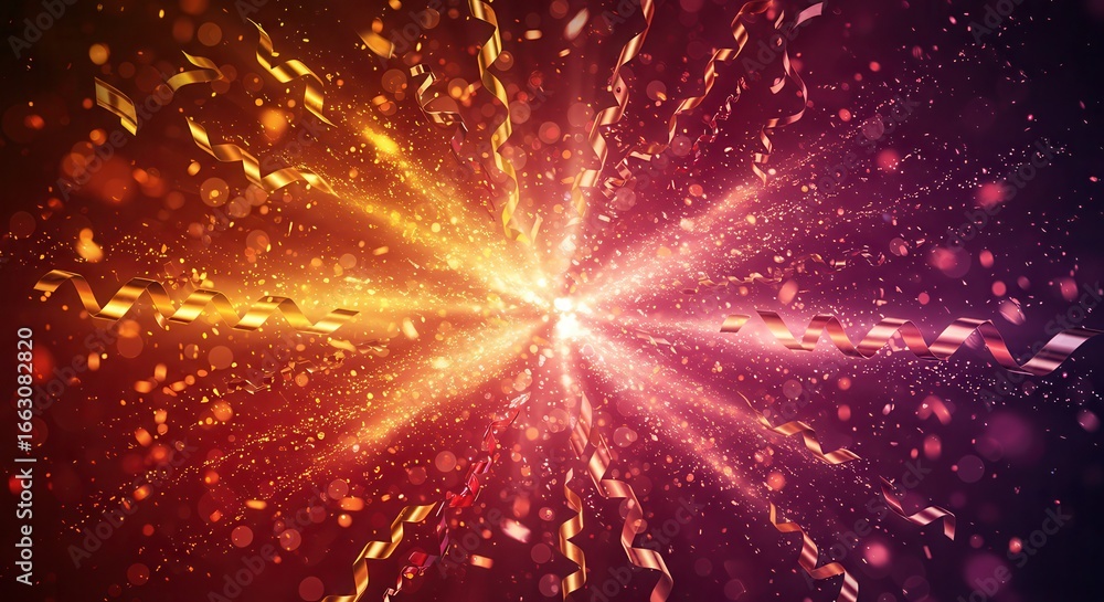 Naklejka premium Dynamic firework explosion background with vibrant sparks and energy, perfect for adding excitement to your festive event design project