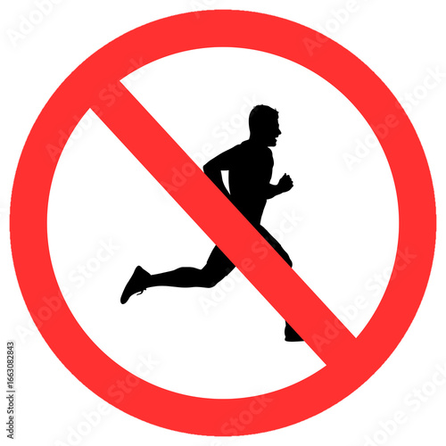 no run sign - running - work out