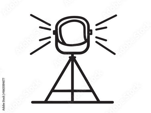 Bright Floodlight Projector Graphic in Smooth Line Vector Design