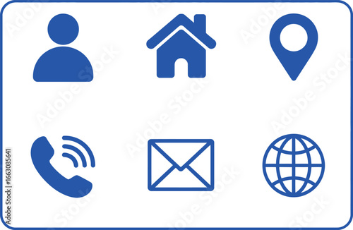 Blue Contact Information Icons Set, Profile, Address, Phone, Globe on White Background Free Download Blue Contact Information Icons Set, Profile, Address, Phone, Globe on White Background - GFXLoad
