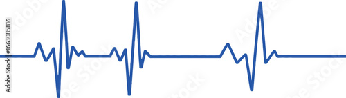 Blue Heartbeat Line on White Background for Medical Use