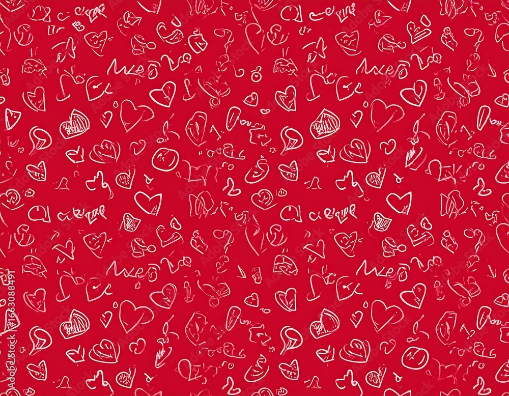 Naklejka premium Abstract heart pattern on red