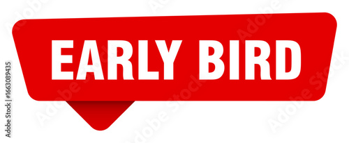 early bird red sticker isolated on transpatent background. early bird sign