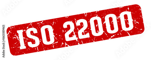 iso 22000 rectangular sign. iso 22000 stamp
