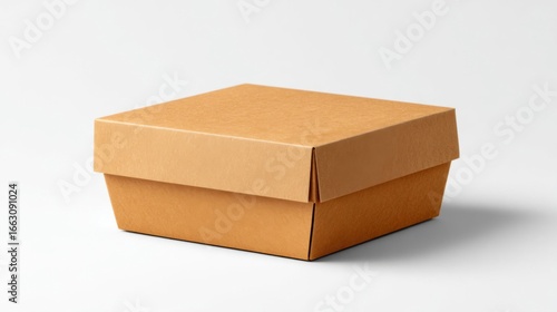 Wallpaper Mural Brown Craft Paper Box for Packaging Food or Gifts with Minimalist Design Torontodigital.ca