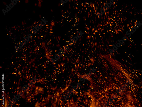 A black background with a lot of fire and smoke