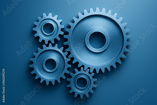 Interlocking gears demonstrating teamwork, efficiency, and engineering solutions for business and technology concepts, ideal for innovation and success
