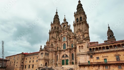 HIstoric building of the Cathedral of Santiago de Compostela in Spain