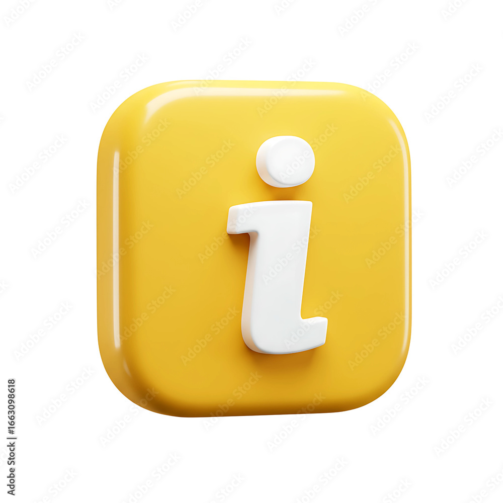 3D Yellow Information Icon Button 3D Yellow Information Icon Button