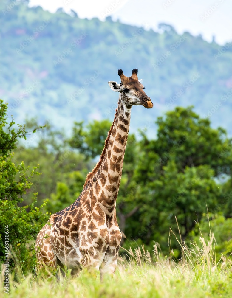 Fototapeta premium Giraffe in grassland
