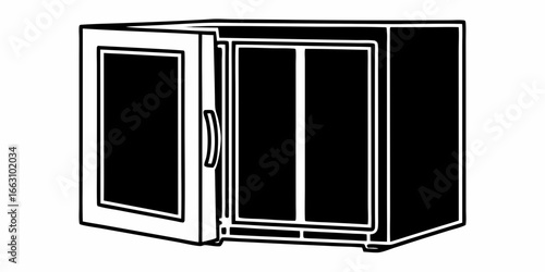 Open cabinet storage furniture kitchen cupboard door shelving unit organization home interior design element