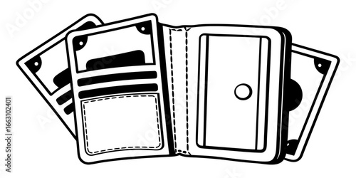 Outline wallet money cash finance currency payment savings investment wealth banking income assets funds