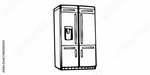 Illustration of a refrigerator freezer appliance kitchen appliance home appliance cooling appliance food storage appliance