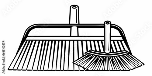 Broom dustpan cleaning equipment sweep floor housework tool household supplies domestic chores clean surface 100