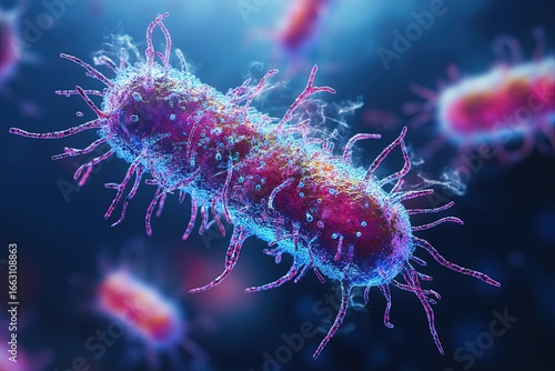 Wallpaper Mural Vibrio vulnificus bacterium in detailed microscopic Torontodigital.ca