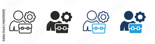 Set of Employee icon collection in Multiple Style. Icon suitable for web and mobile application