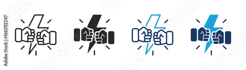 Set of Conflict icon collection in Multiple Style. Icon suitable for web and mobile application