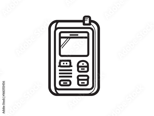 Elegant Insulin Pump Icon with Smooth Line Style