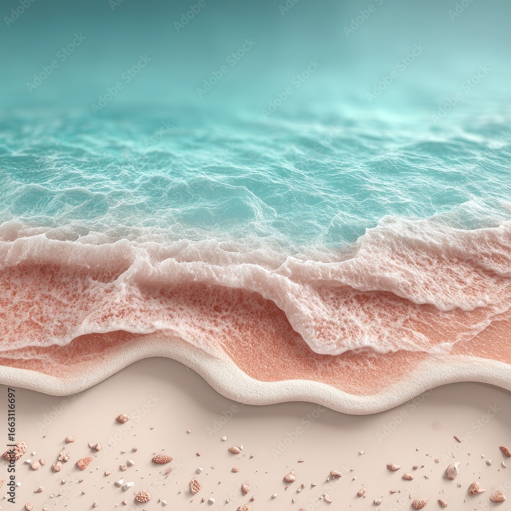 Obraz premium Gentle Waves on a Pale Shoreline