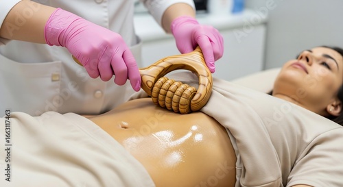 Organic Sculpting: A Maderoterapia (Wood Therapy) Session for Abdominal Contouring.