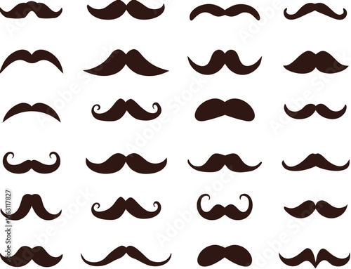 Different mustache collection. Vector 