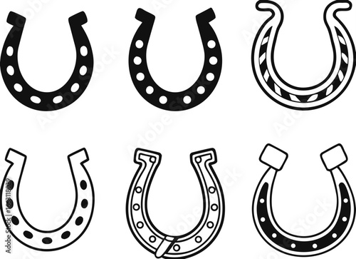 Horseshoe icon set. Vector illustration 