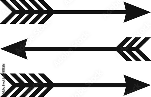 Arrow for bow set. Vector illustration 