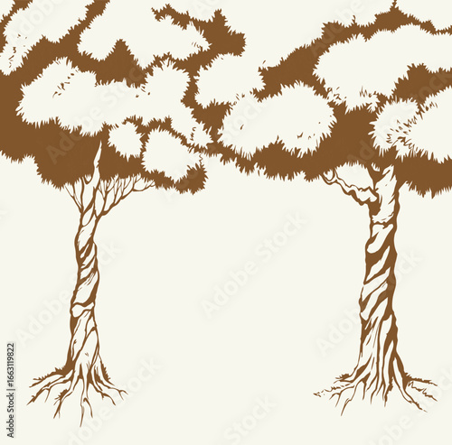 Vector background. Frame from trees