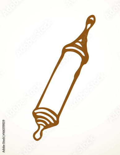 Vector drawing. Jewish box with torah. Mezuzah