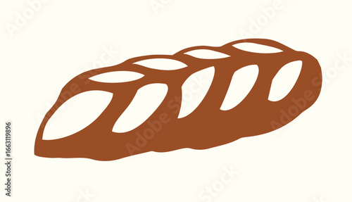 Vector drawing. Jewish braided bun