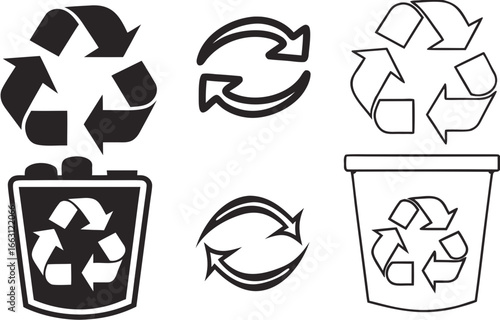 Recycle signs. Recycle arrow collection. Recycling icon set. Vector illustration 