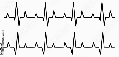 Heartbeat line set. EKG. Vector 