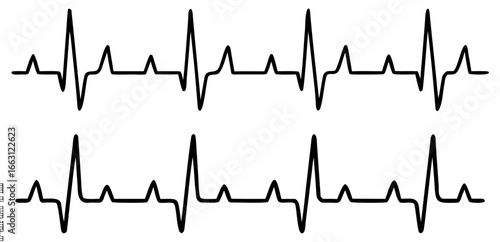 Heartbeat line set. EKG. Vector 