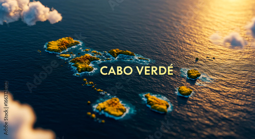 Cabo Verde Map – Atlantic Island Group with Bold Country Label
