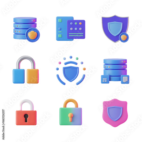 Security Icons Set for Protection and Safety