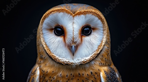 Close-up of barn owl face
