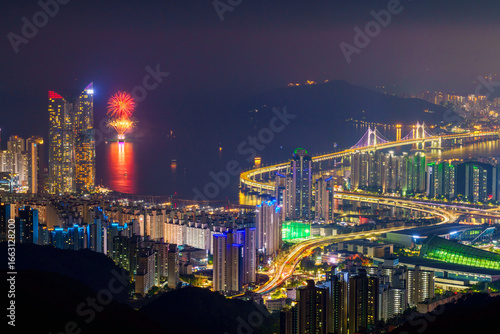 Wallpaper Mural Busan cityscape Gwangan Bridge at night stock photo Torontodigital.ca