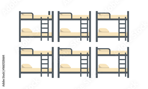 Modern minimalist bunk bed pattern on subtle gradient background