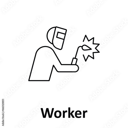 Industrial worker Vector Icon which can easily modify or edit