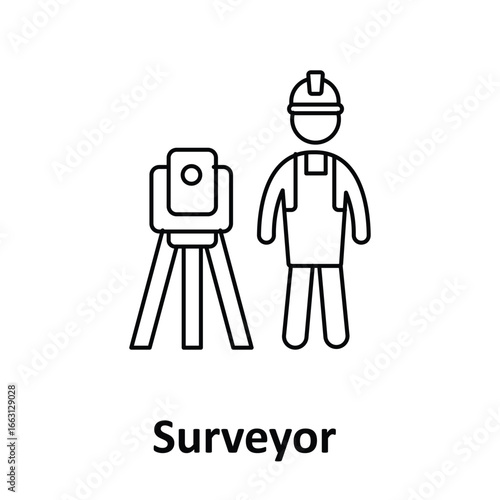 Surveyor Vector Icon which can easily modify or edit