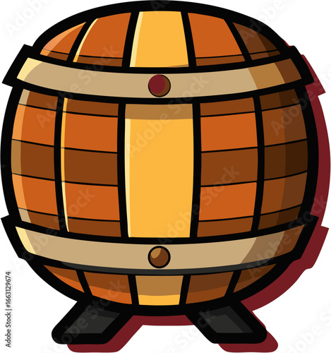 wooden barrel isolated on white background