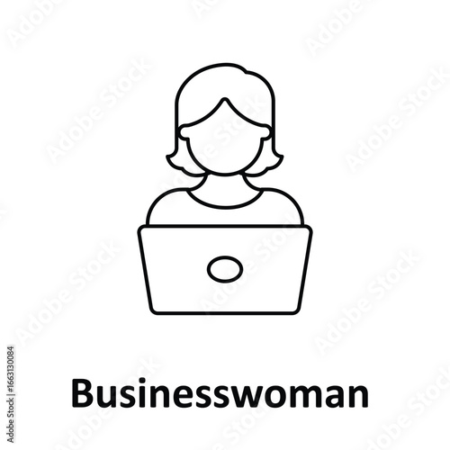 Businesswoman Vector Icon which can easily modify or edit