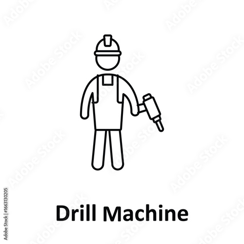 Drill machine Vector Icon which can easily modify or edit