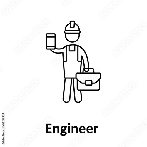 Engineer Vector Icon which can easily modify or edit